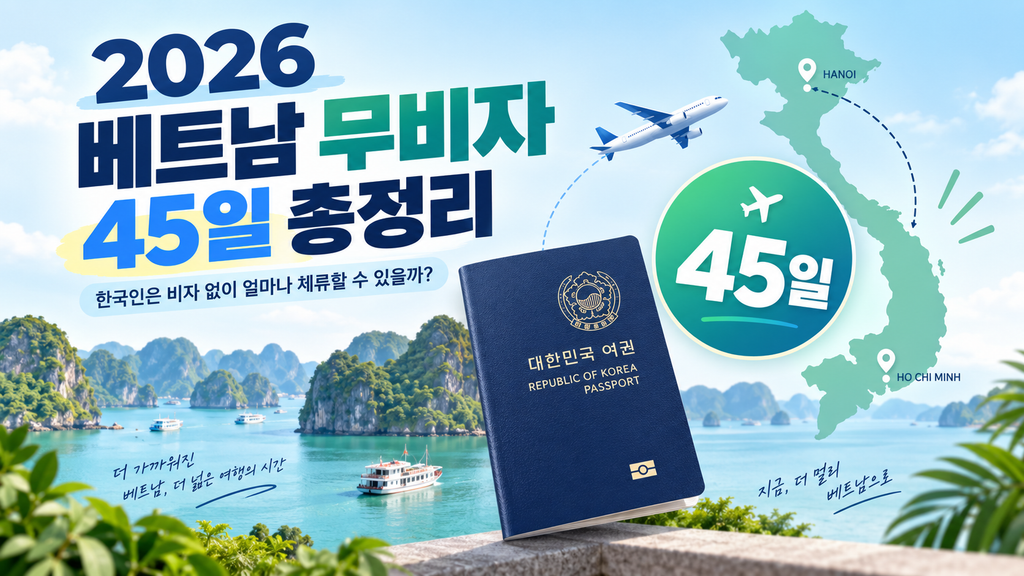 2026 베트남 무비자 45일 한국인 체류기간 안내
