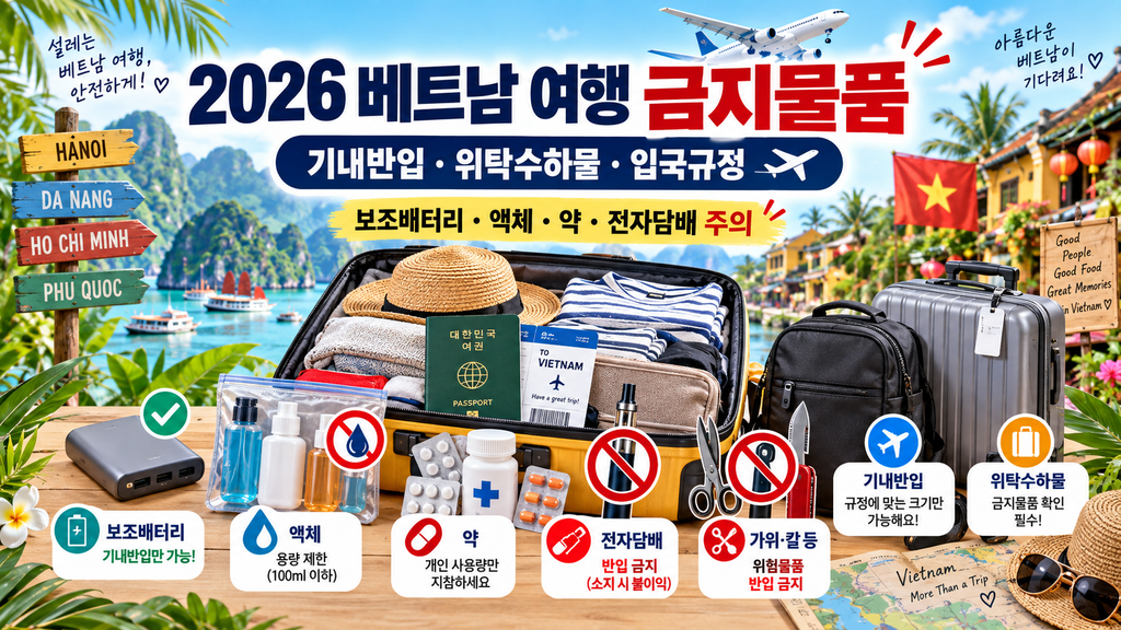 2026 베트남 여행 금지물품 기내반입 위탁수하물
