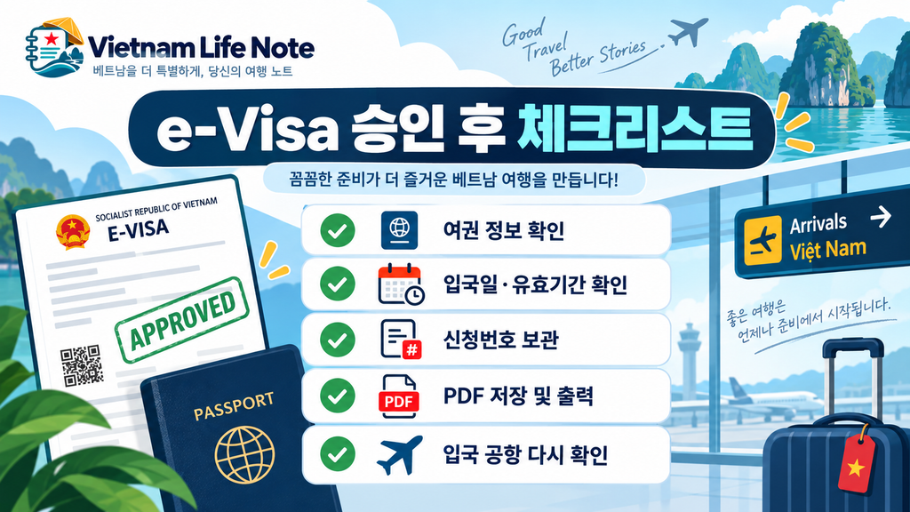 베트남 e-Visa 승인 후 체크리스트