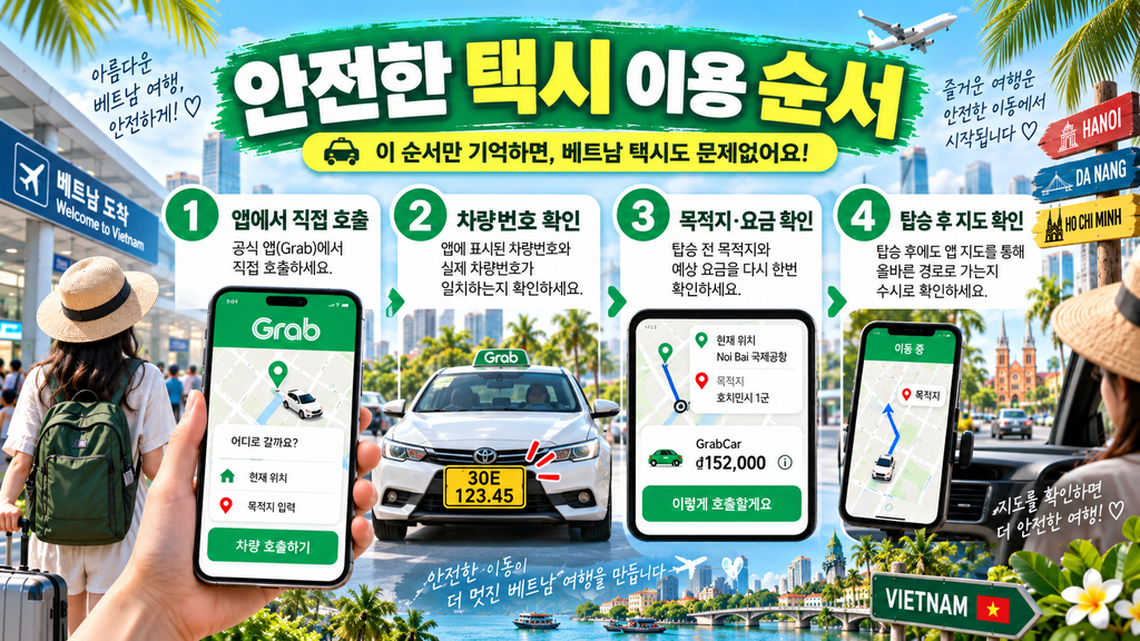 베트남 택시 탑승 전 확인사항