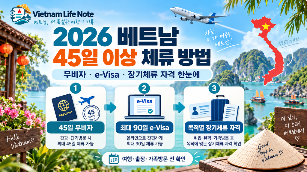 2026 베트남 45일 이상 체류 방법 비교