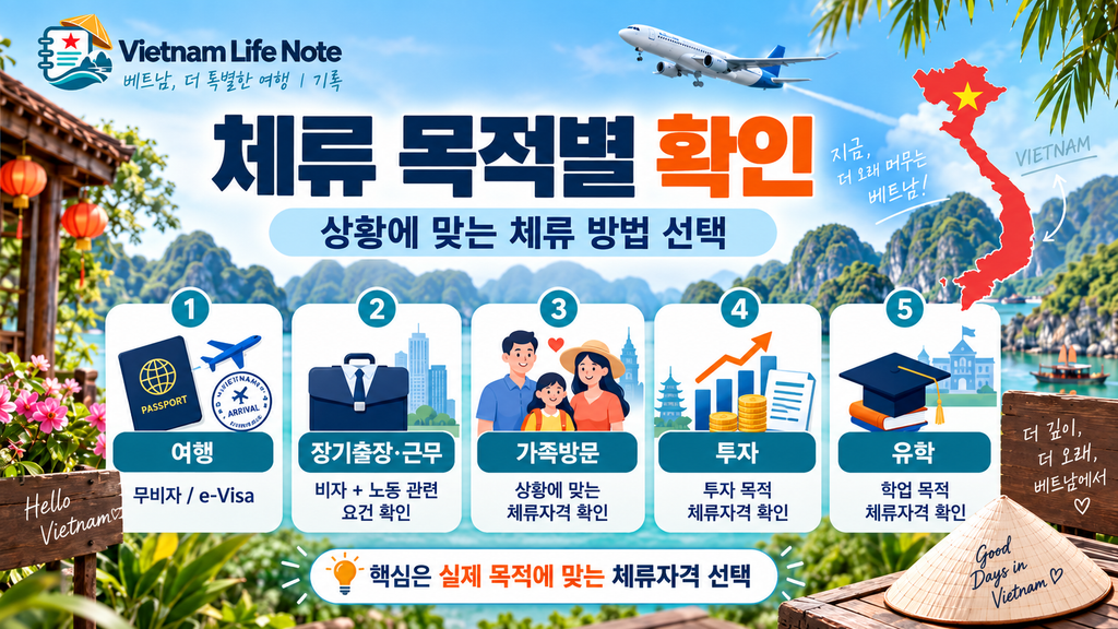 베트남 장기체류 목적별 비자와 체류자격