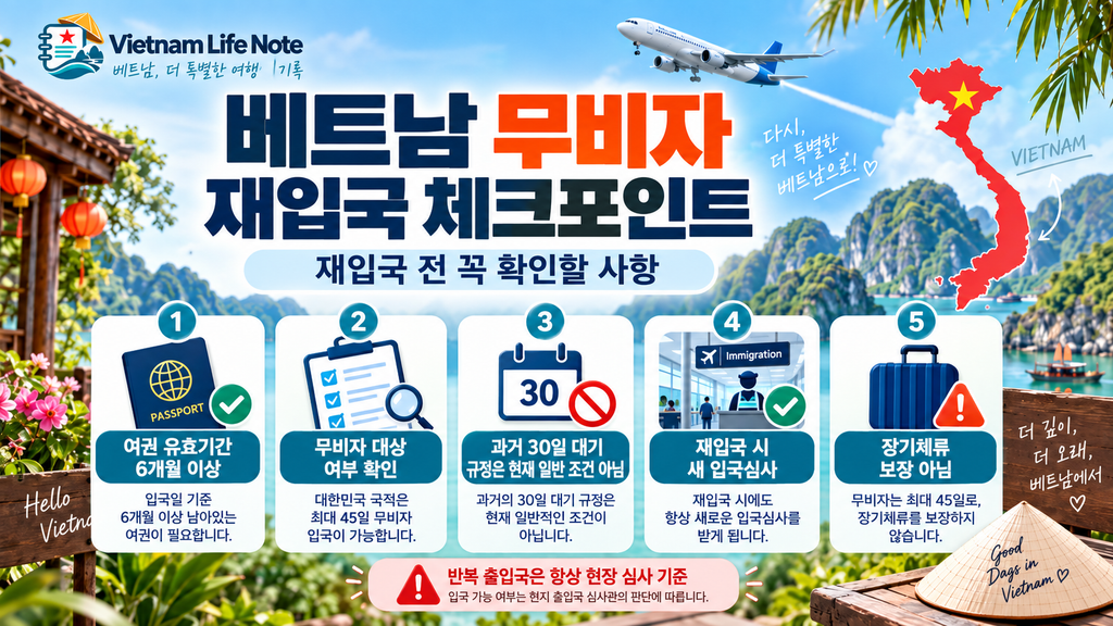 베트남 무비자 재입국 시 확인사항