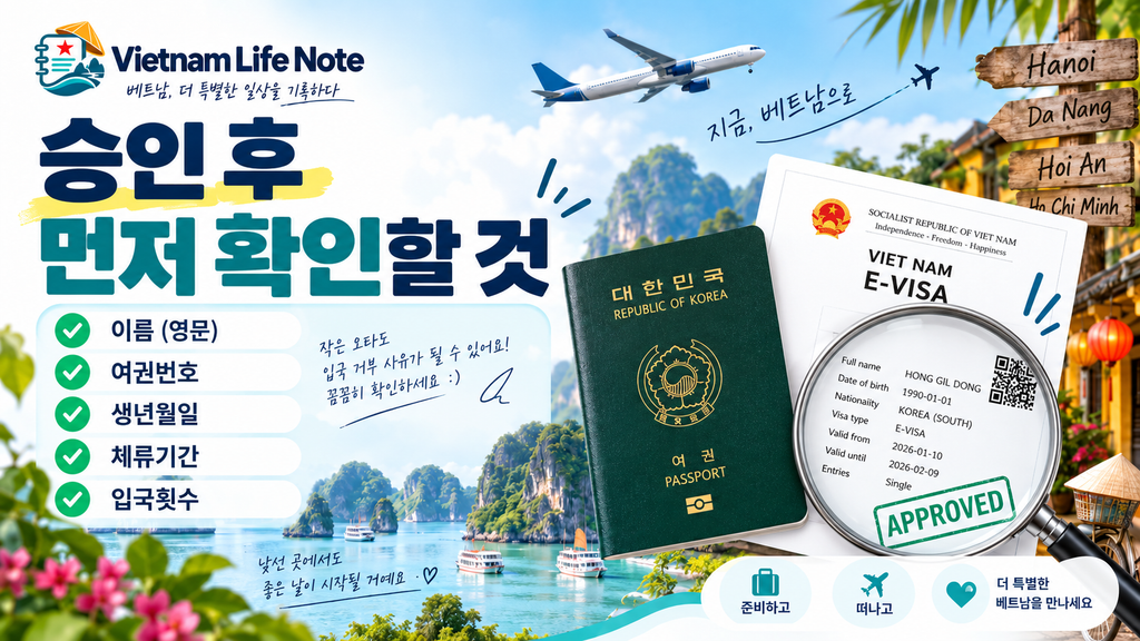 베트남 e-Visa 승인서 여권정보 확인