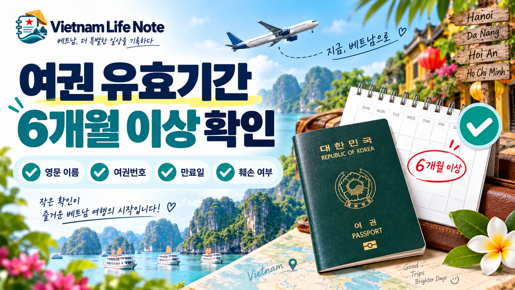 베트남 입국 전 여권 유효기간 6개월 확인