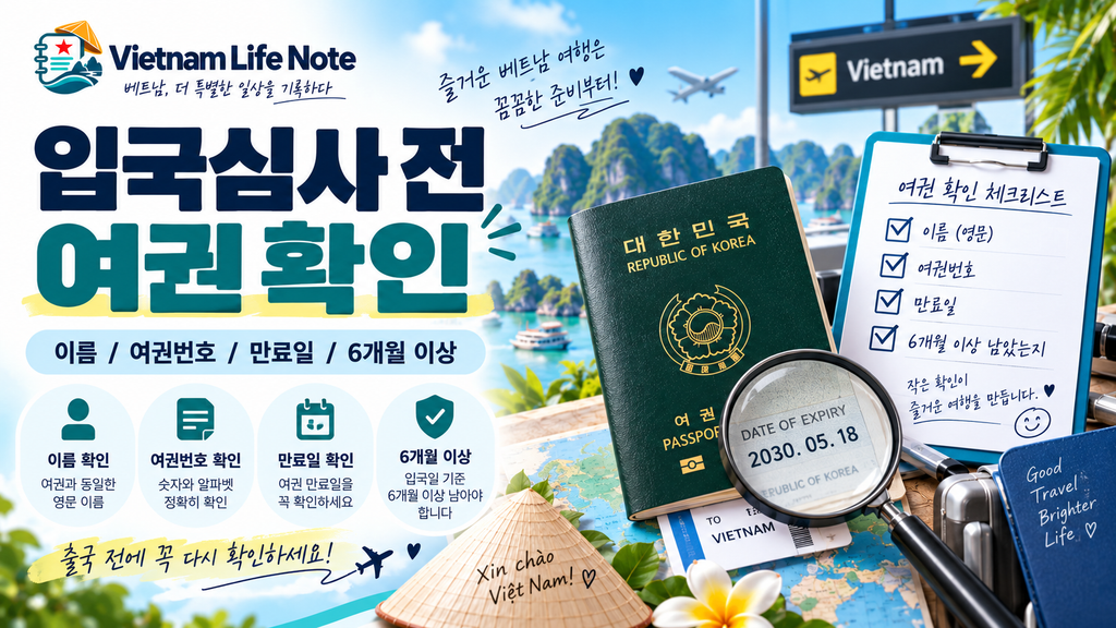 베트남 입국심사 전 여권 유효기간 확인