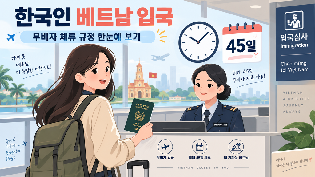베트남 무비자와 e-Visa 체류기간 비교