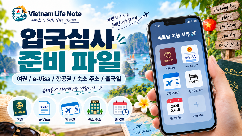 베트남 입국심사 준비 서류 여권 e-Visa 항공권 숙소
