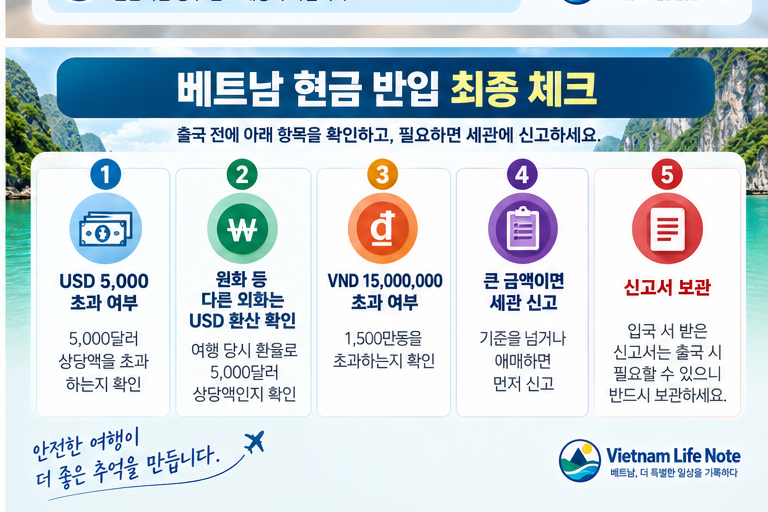 베트남 현금 반입 한도 최종 체크리스트