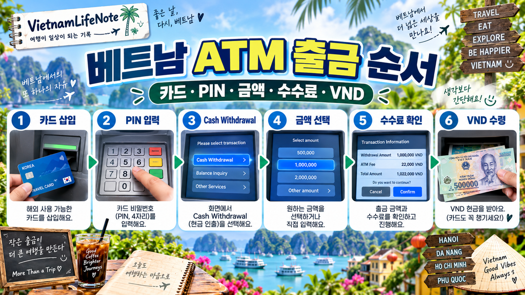 베트남 ATM에서 한국카드로 현금 출금하는 순서