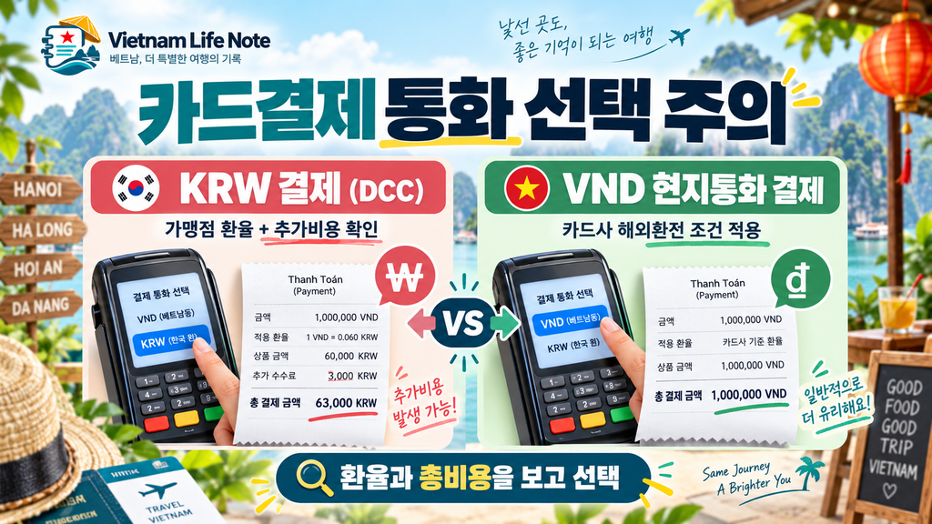 베트남 카드결제 DCC 원화결제와 VND 결제 비교