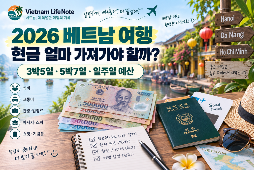 베트남 여행 현금 준비 계산 공식