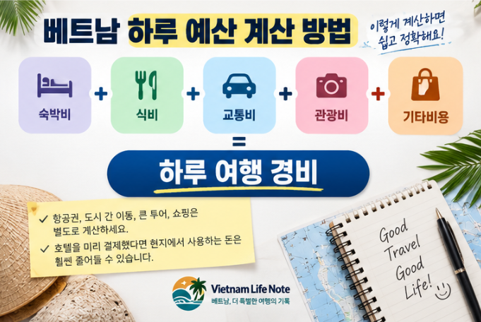 베트남 여행 하루 예산 계산 방법