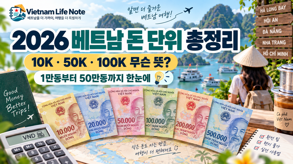 2026 베트남 돈 단위 10K 50K 100K 뜻