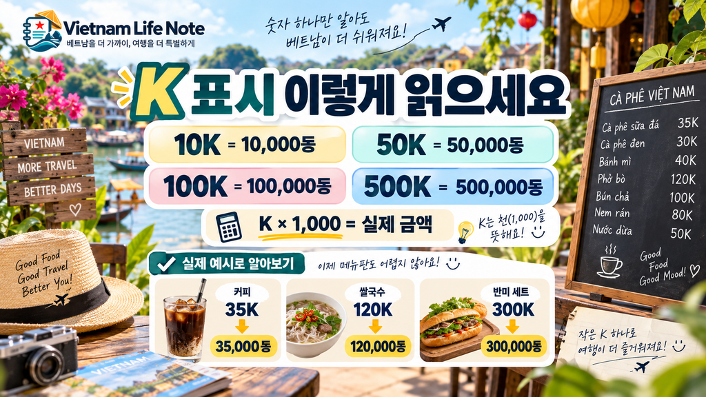 베트남 10K 50K 100K 500K 가격 읽는 방법