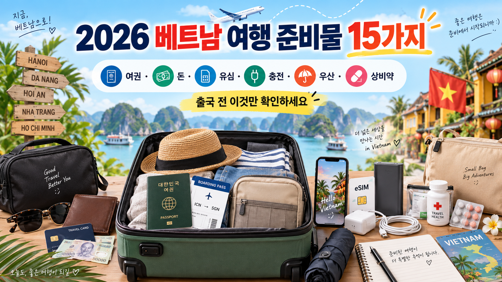 2026 베트남 여행 준비물 15가지 체크리스트