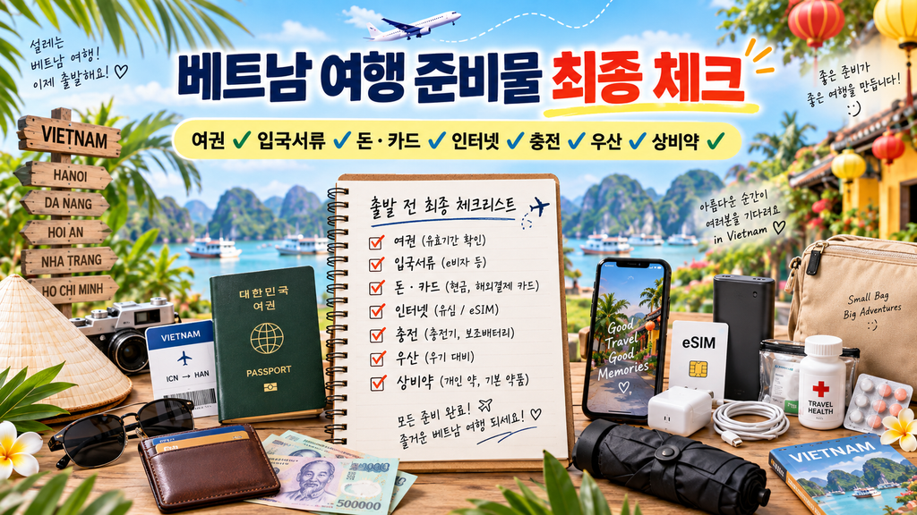베트남 여행 준비물 출국 전 최종 체크리스트