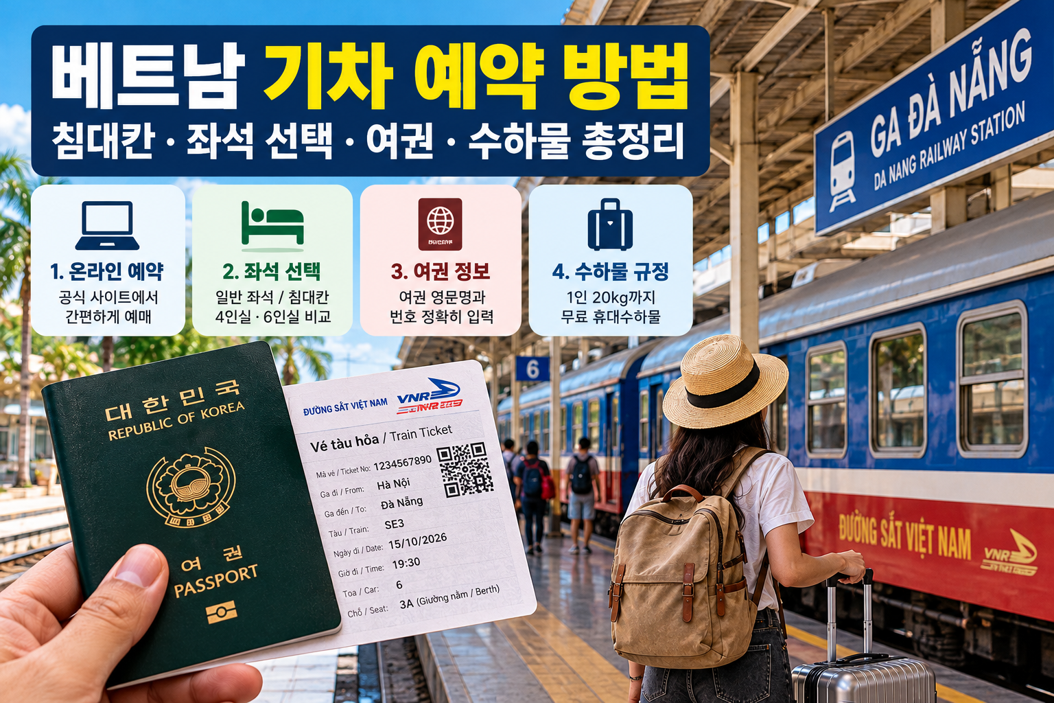 2026 베트남 기차 예약 방법｜침대칸·좌석 선택·여권·수하물 총정리